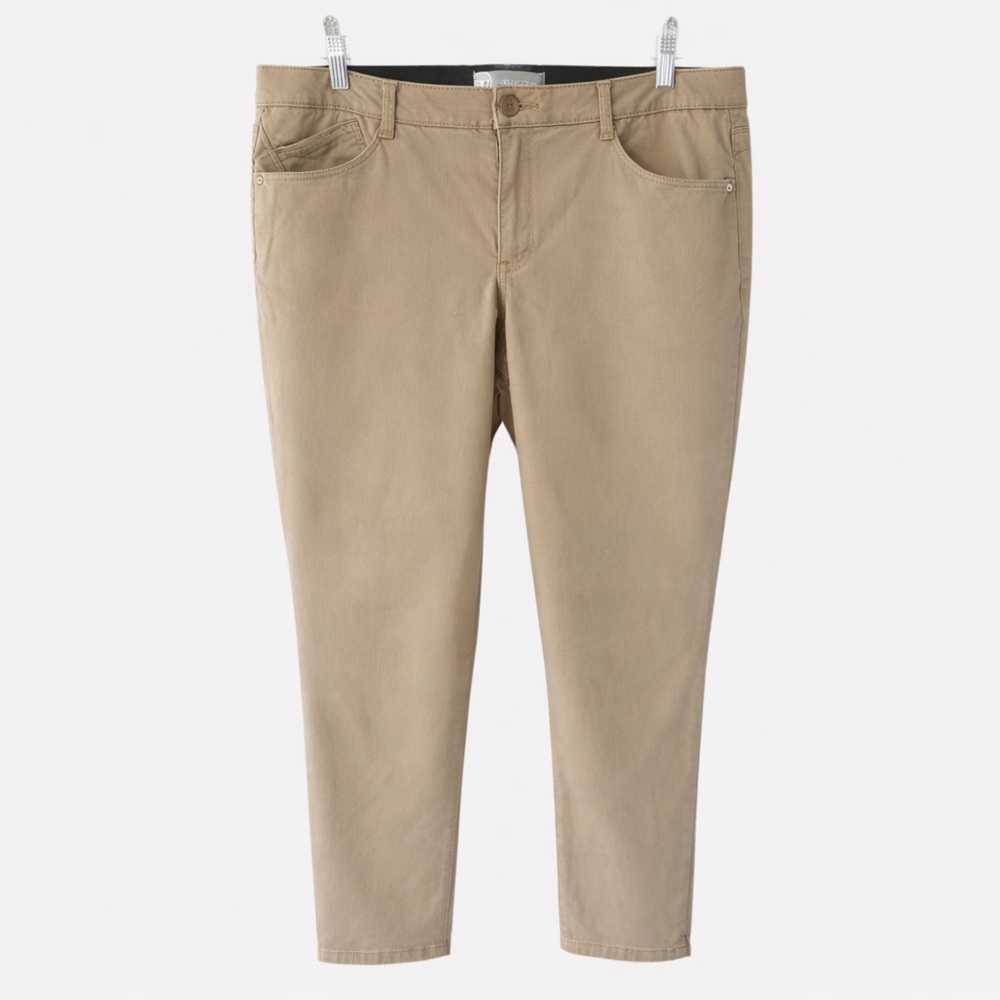 Wit & Wisdom Charlotte High Rise Ankle Skimmer Pants Tan Size 14 Classic Spring